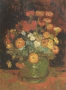 Vincent Van Gogh Vase with Zinnias (nn04) oil painting reproduction